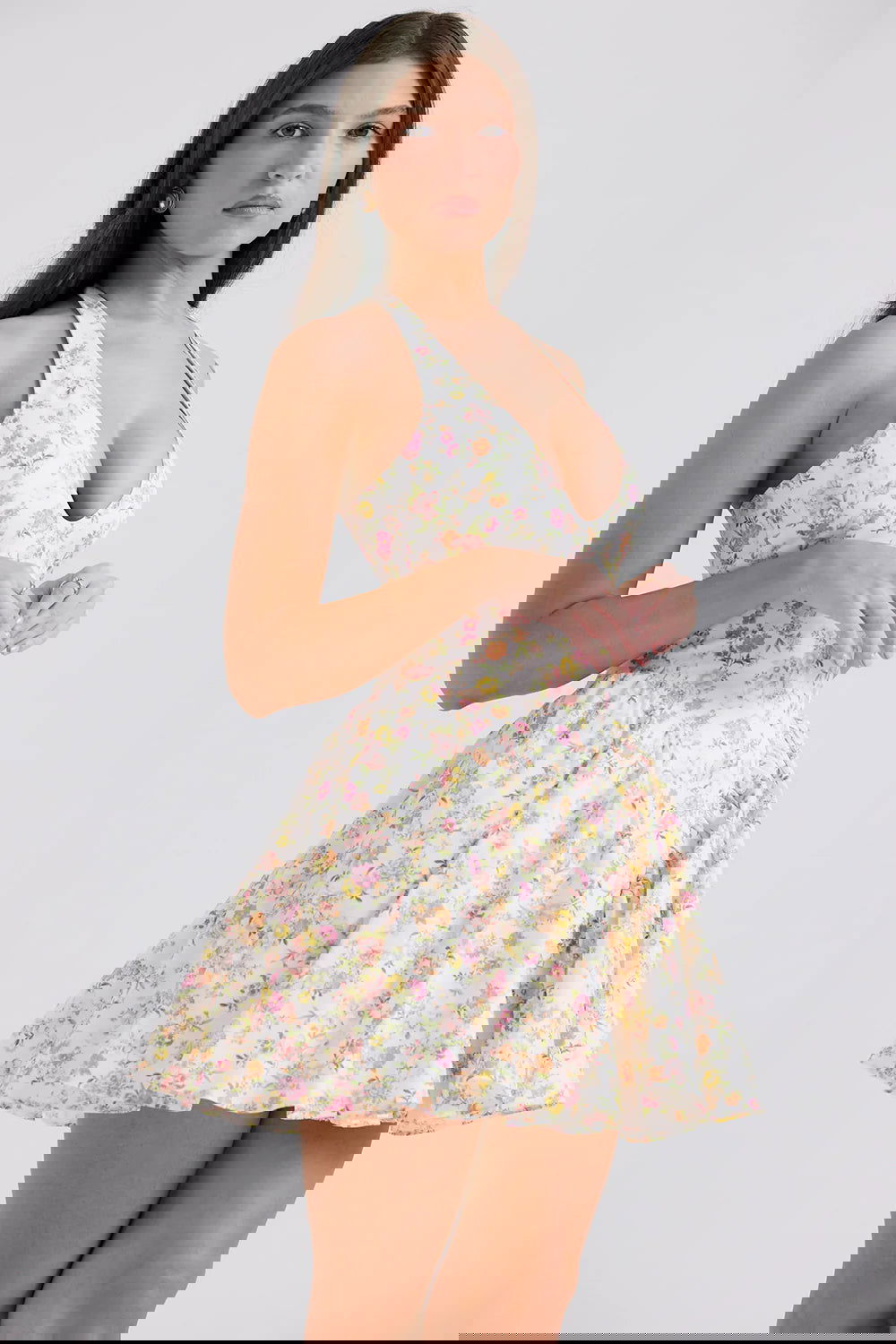 Vestido Curto Modelador Com Alça Vintage Modelo Orvieto