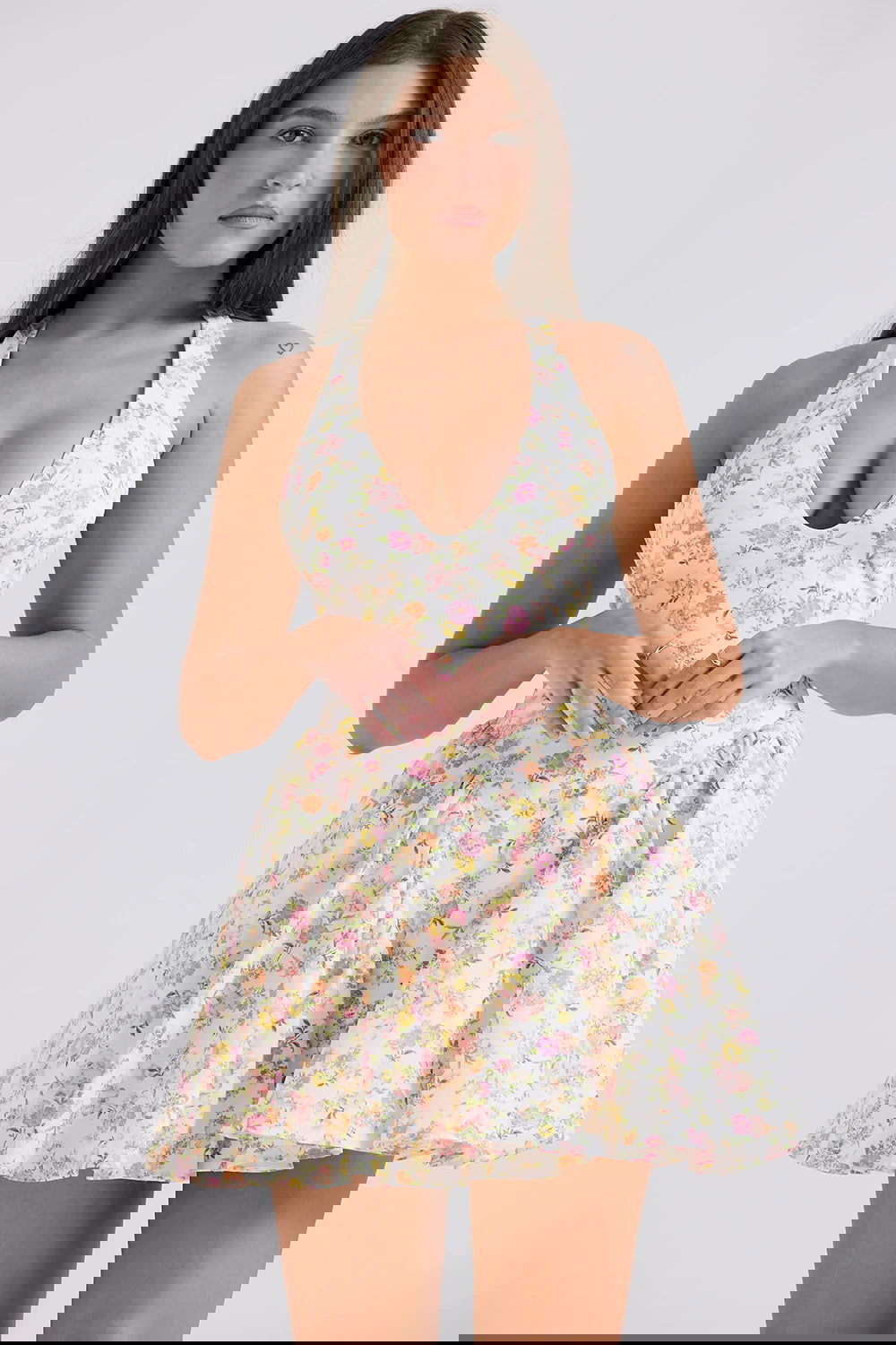 Vestido Curto Modelador Com Alça Vintage Modelo Orvieto