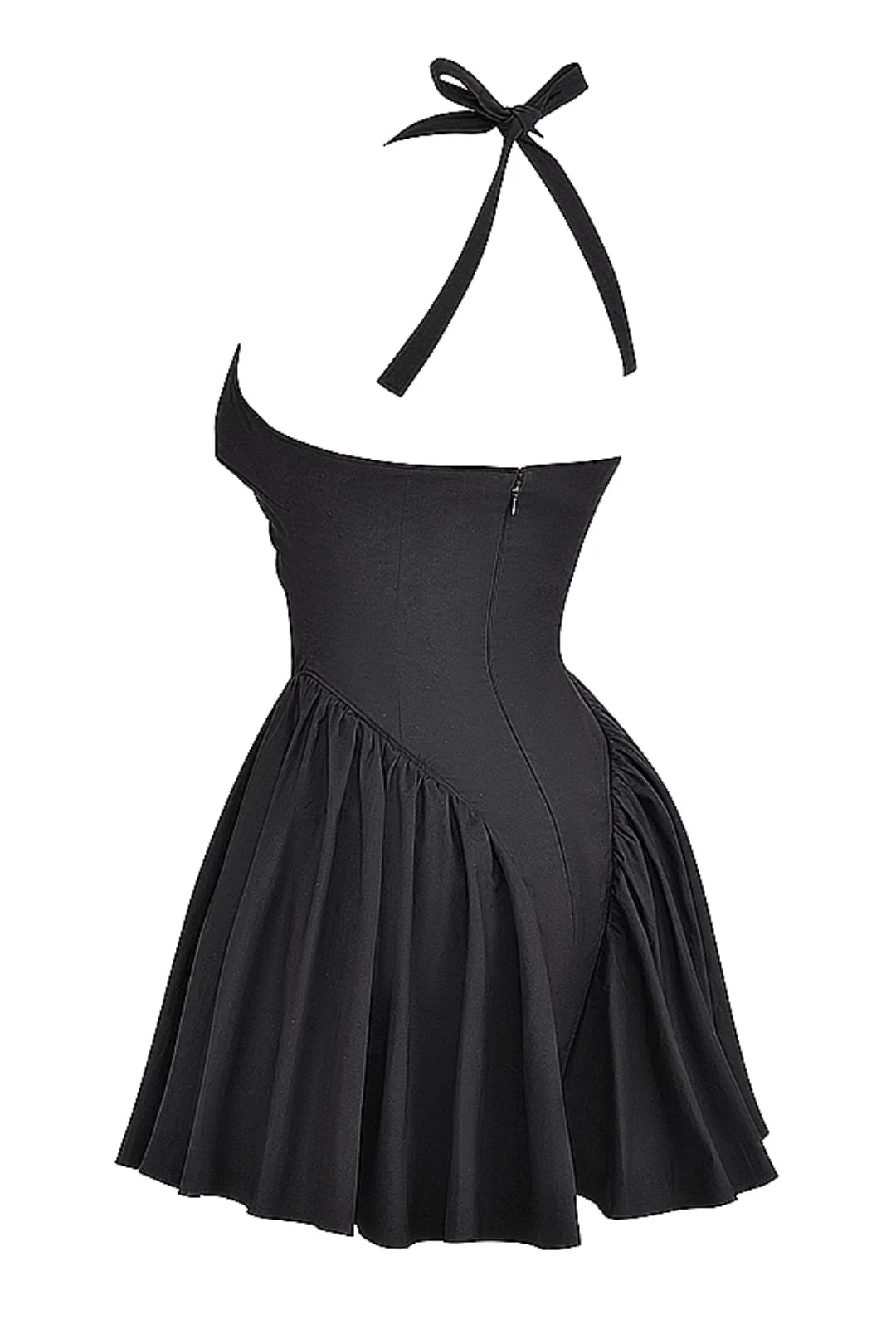 Vestido Curto Modelador Preto Com Alça Vintage Modelo Foligno