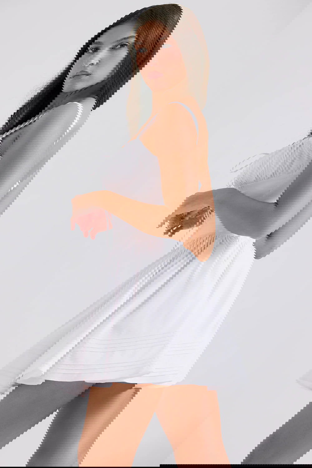 Vestido Curto Modelador de Algodão Branco Modelo Andria
