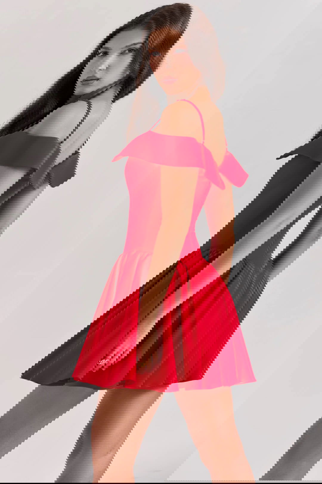 Vestido Curto Vermelho Modelador Off Shoulder Modelo Bollate