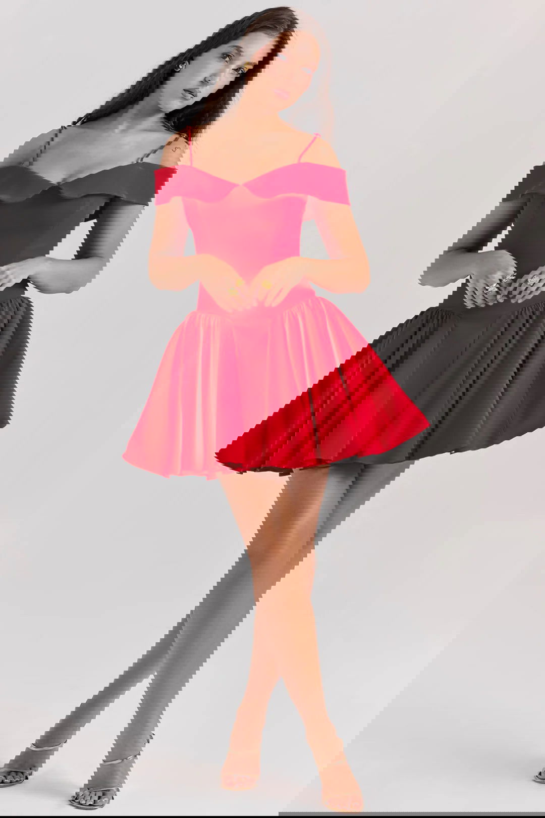 Vestido Curto Vermelho Modelador Off Shoulder Modelo Bollate