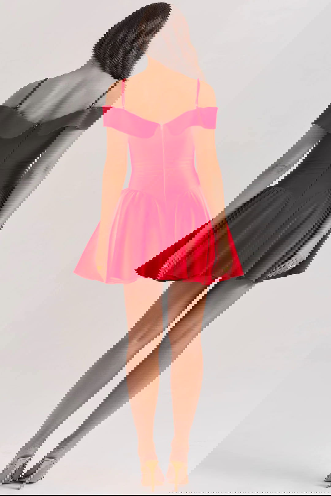 Vestido Curto Vermelho Modelador Off Shoulder Modelo Bollate