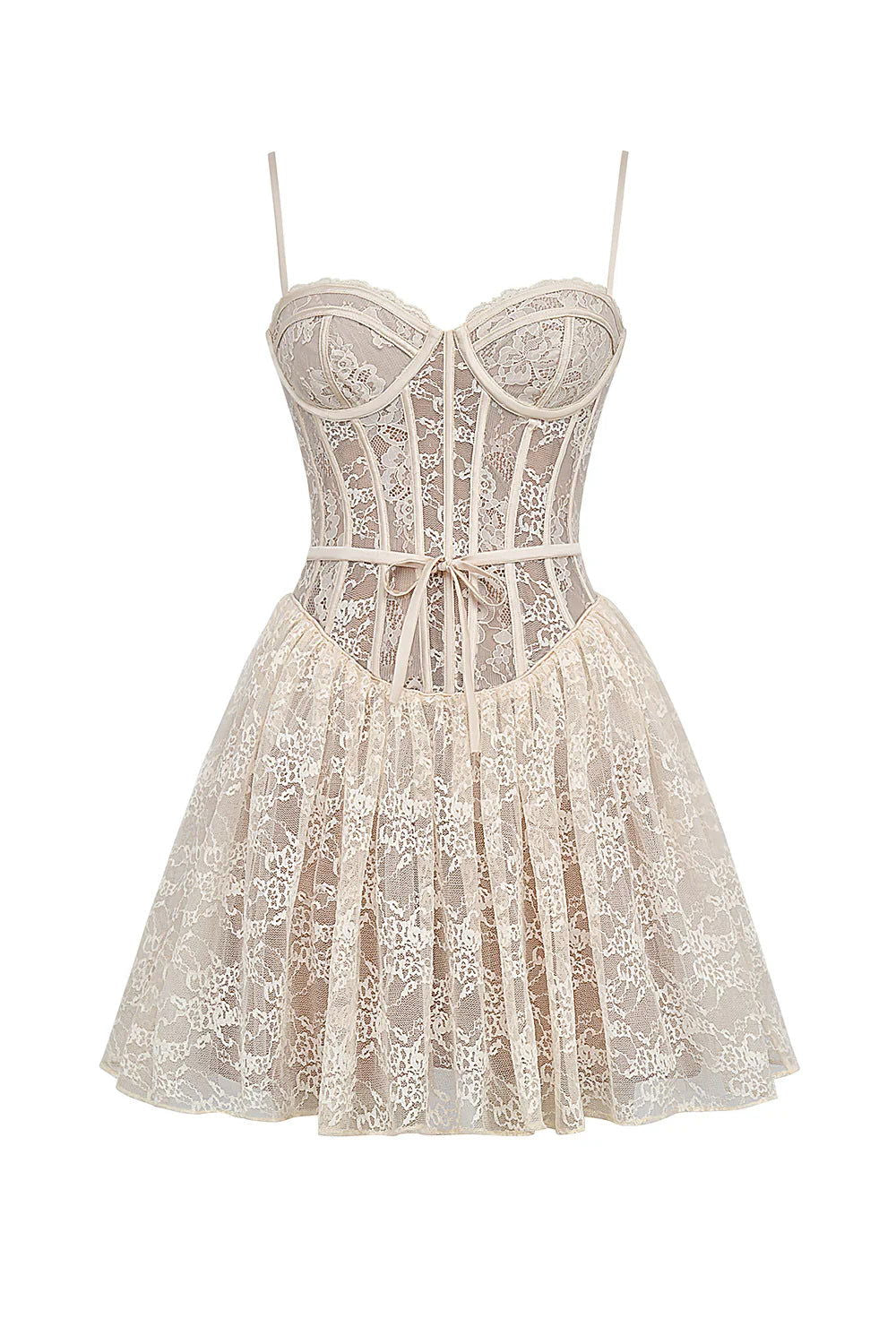 Vestido Curto Vintage de Renda Modelo Monterosso