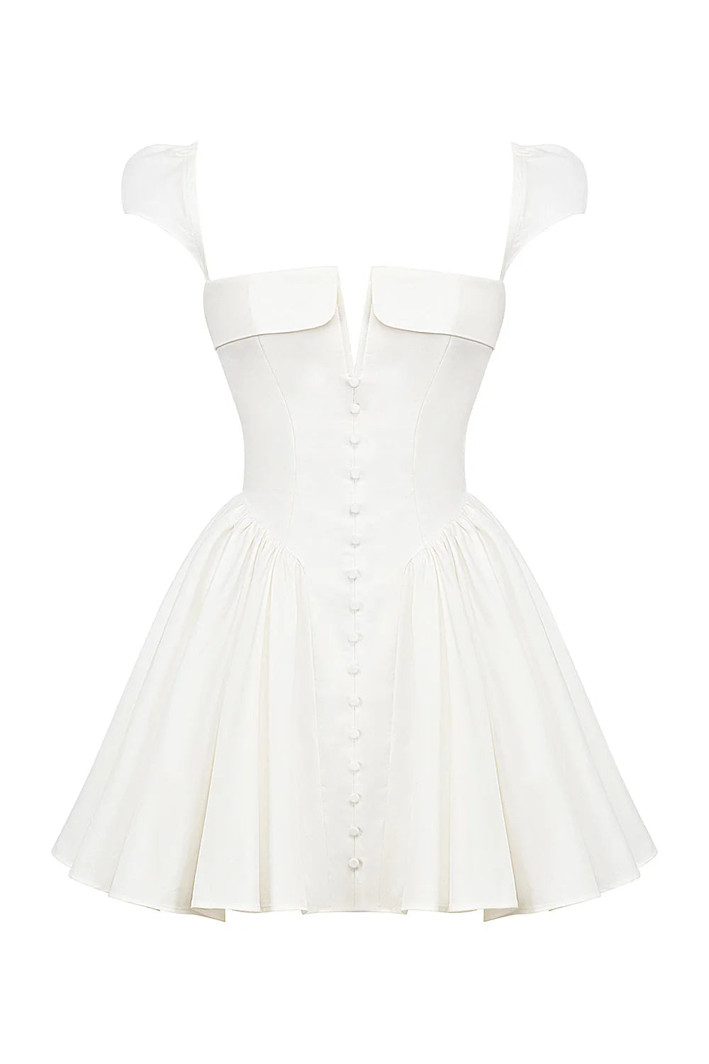 Vestido Curto de Algodão Branco Modelo Riomaggiore