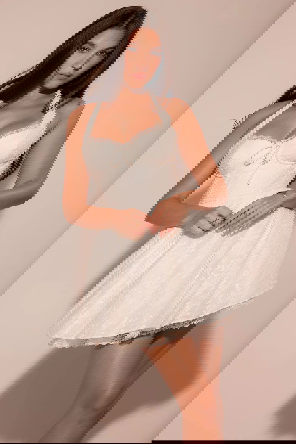 Vestido Curto de Algodão Modelo Campania