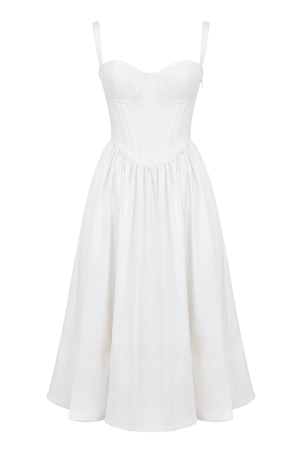 Vestido Midi Branco Modelador de Myocell Modelo Civitta