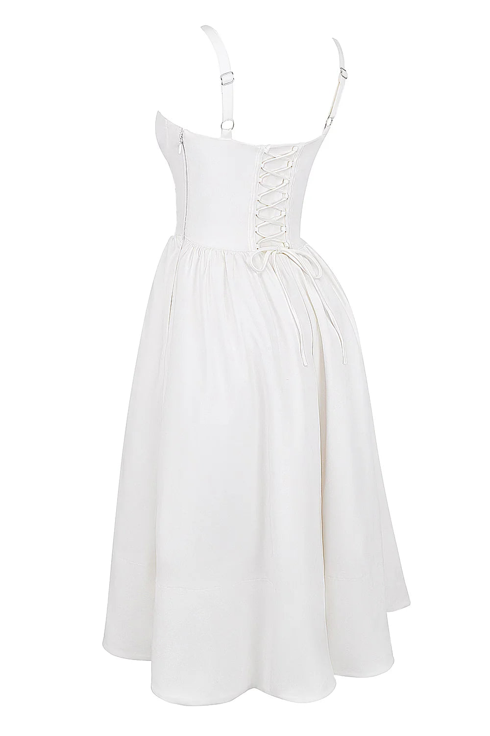 Vestido Midi Branco Modelador de Myocell Modelo Civitta