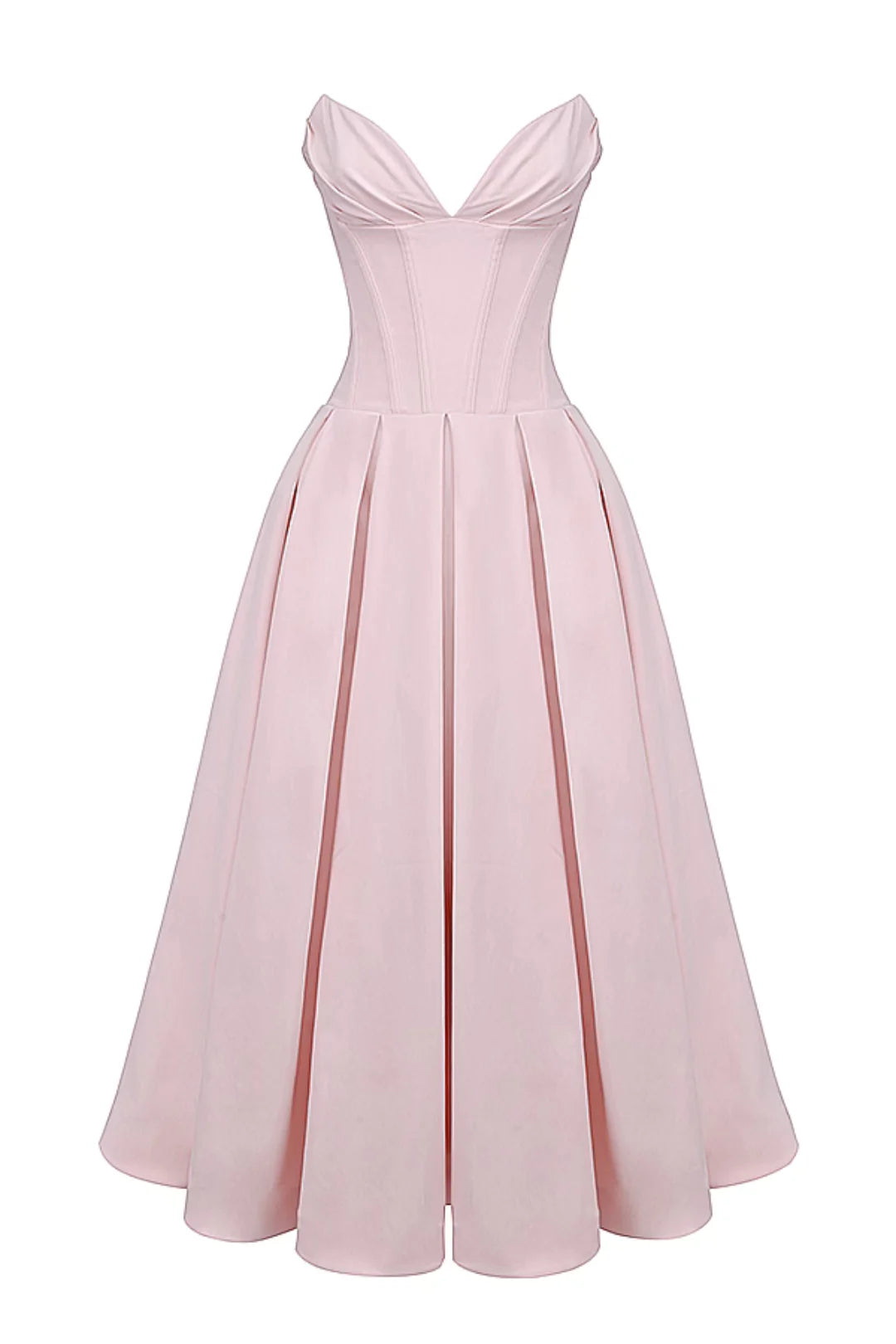 Vestido Midi Rosa Modelador Sem Alça Modelo Nocera