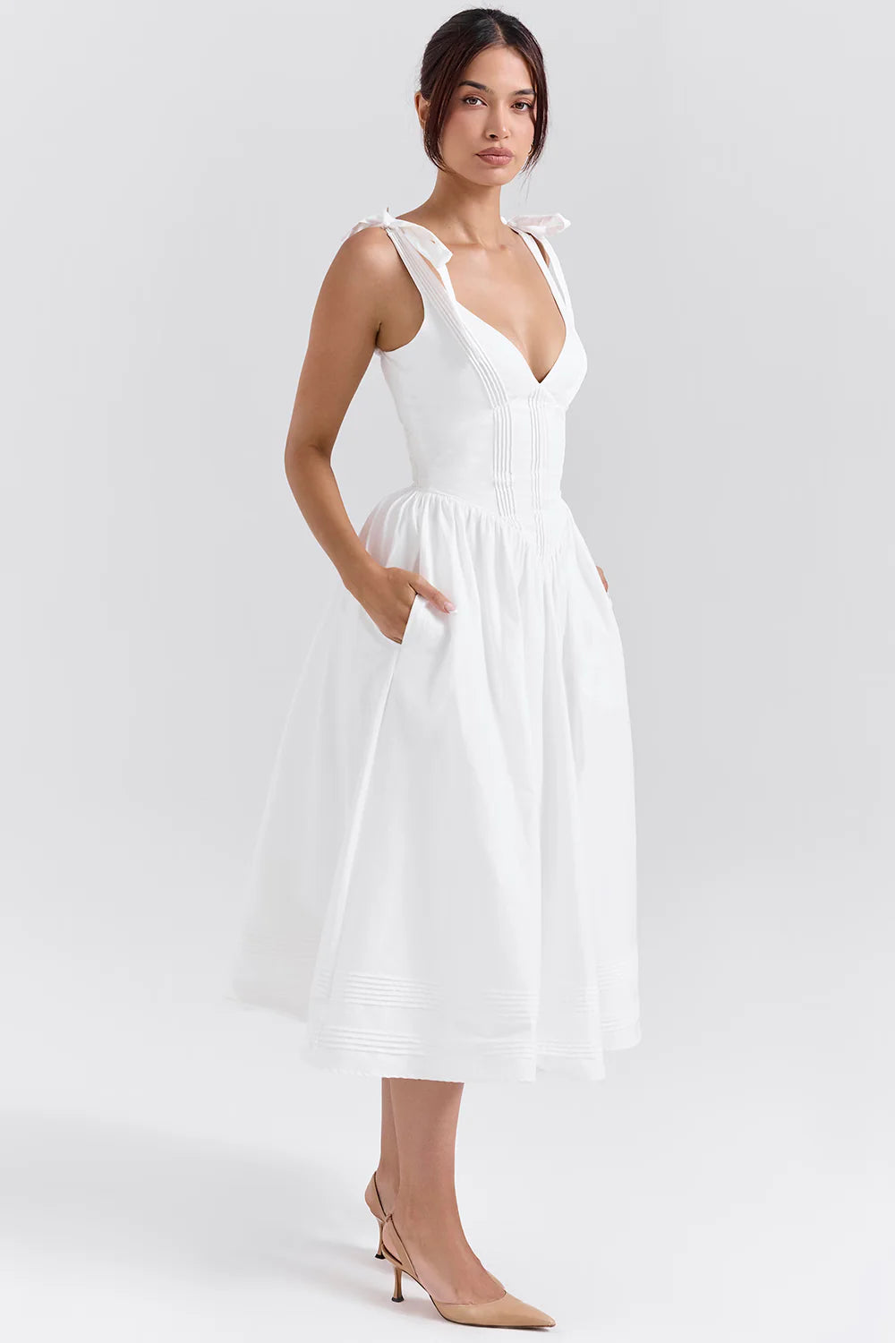 Vestido Midi Branco Cittadella