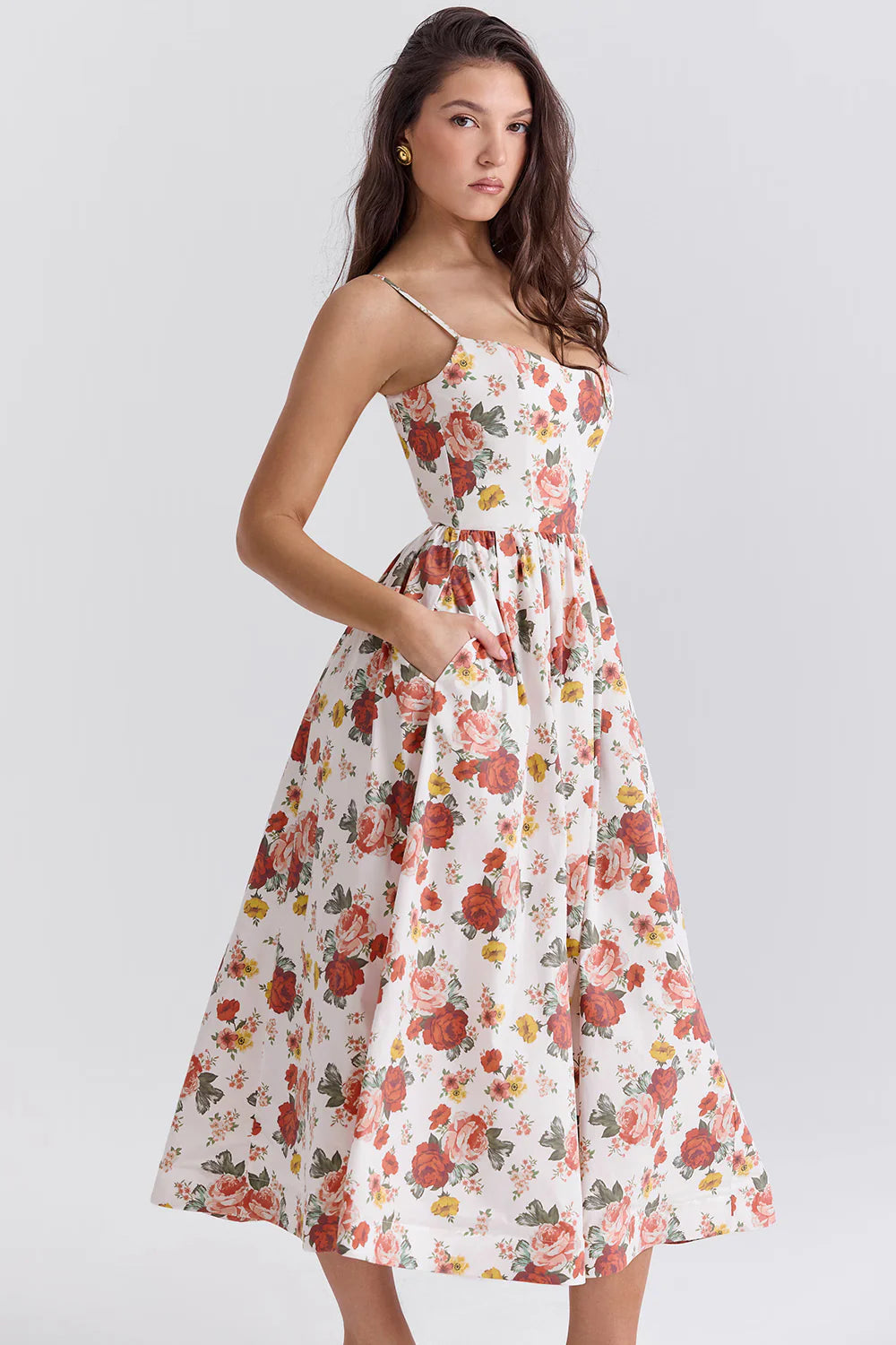 Vestido Midi Floral Bisenzio