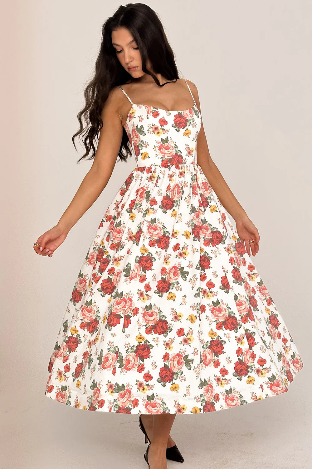Vestido Midi Floral Bisenzio