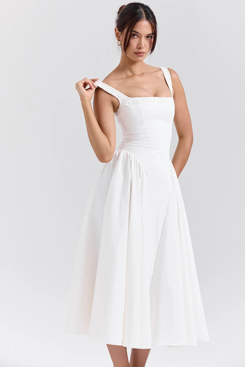 Vestido Midi Branco Arese