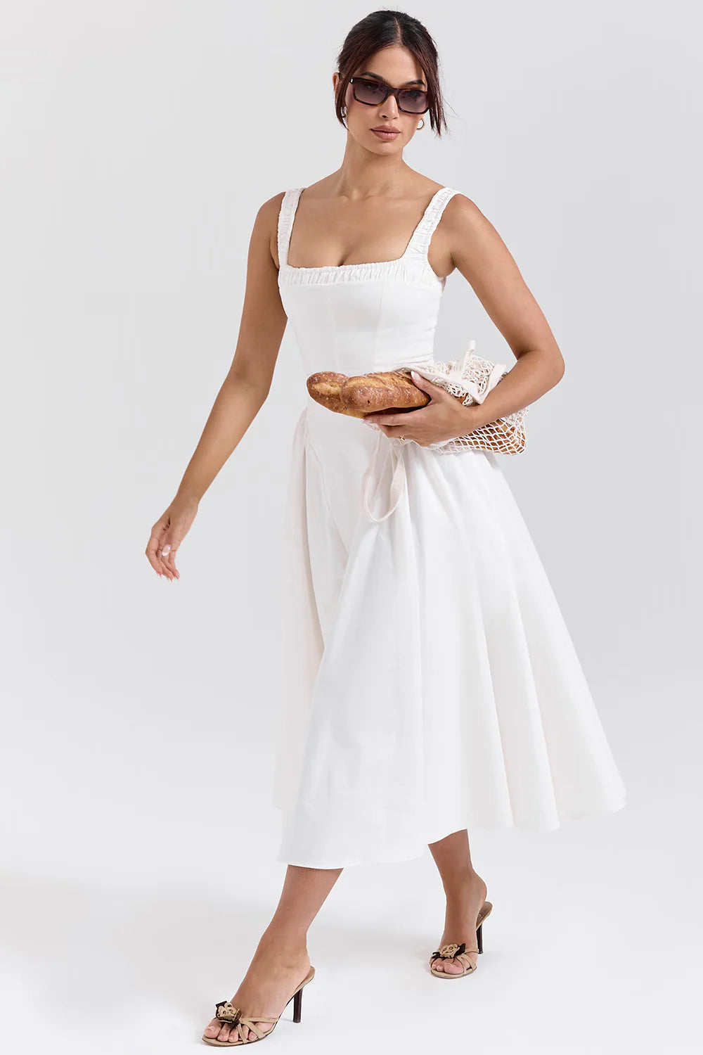 Vestido Midi Branco Arese