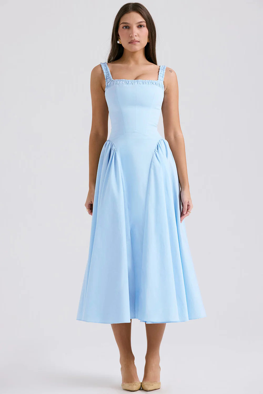 Vestido Midi Azul Cinderela Moncalieri