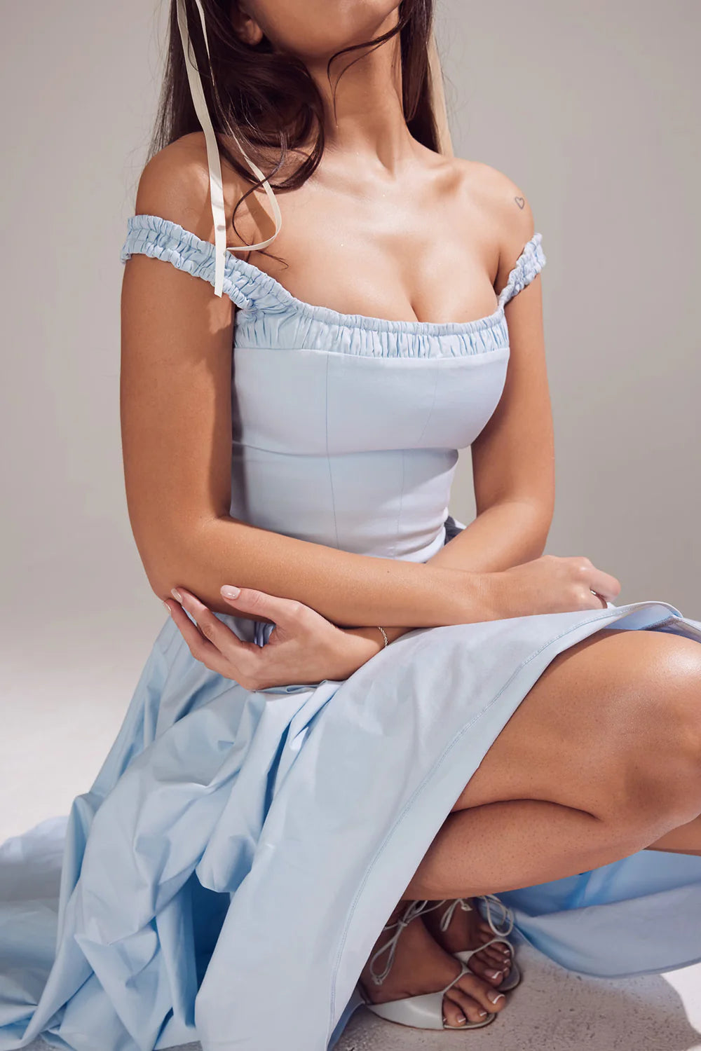 Vestido Midi Azul Cinderela Moncalieri