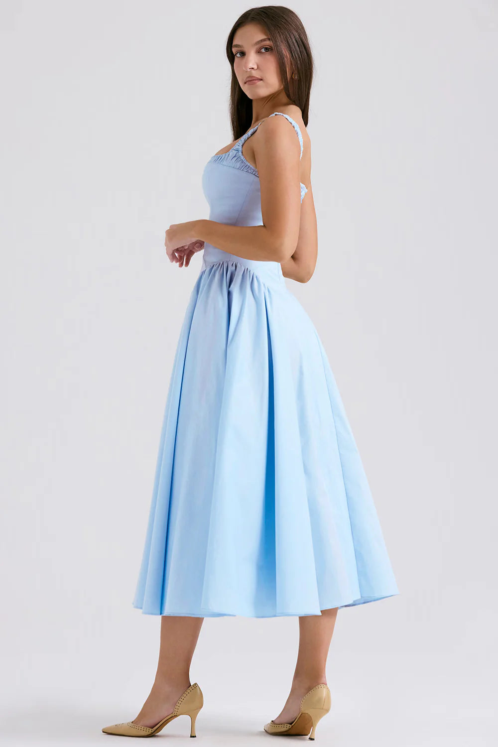 Vestido Midi Azul Cinderela Moncalieri