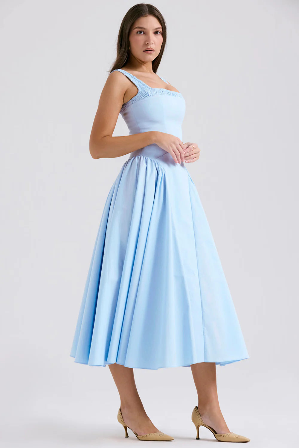 Vestido Midi Azul Cinderela Moncalieri