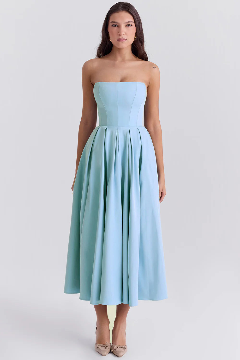 Vestido Midi Azul Bari