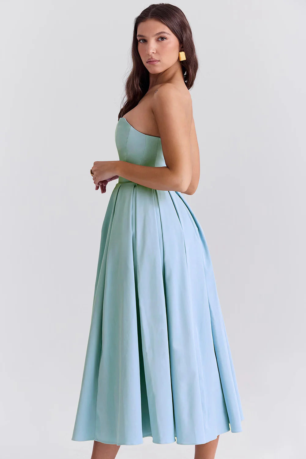 Vestido Midi Azul Bari
