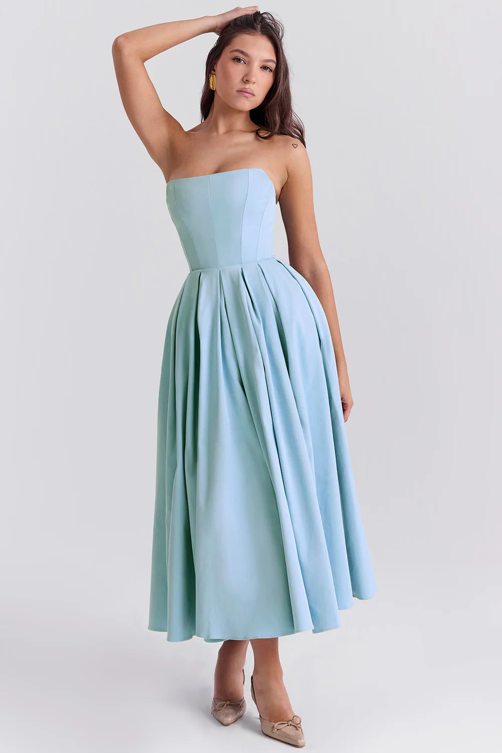 Vestido Midi Azul Bari