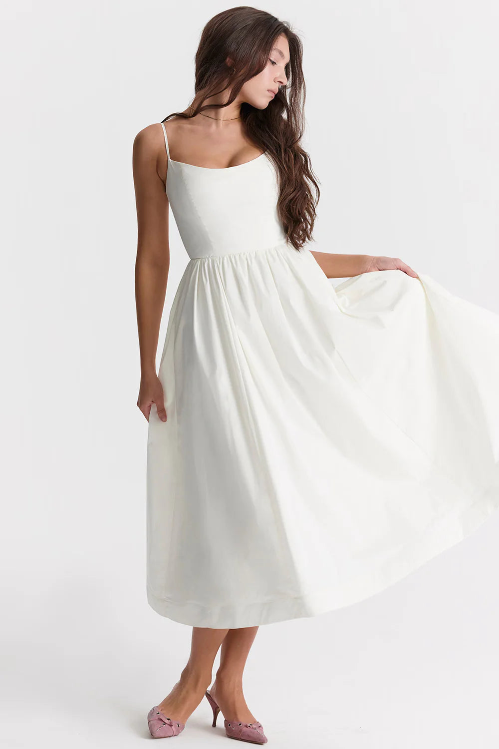 Vestido Feminino Liso Midi