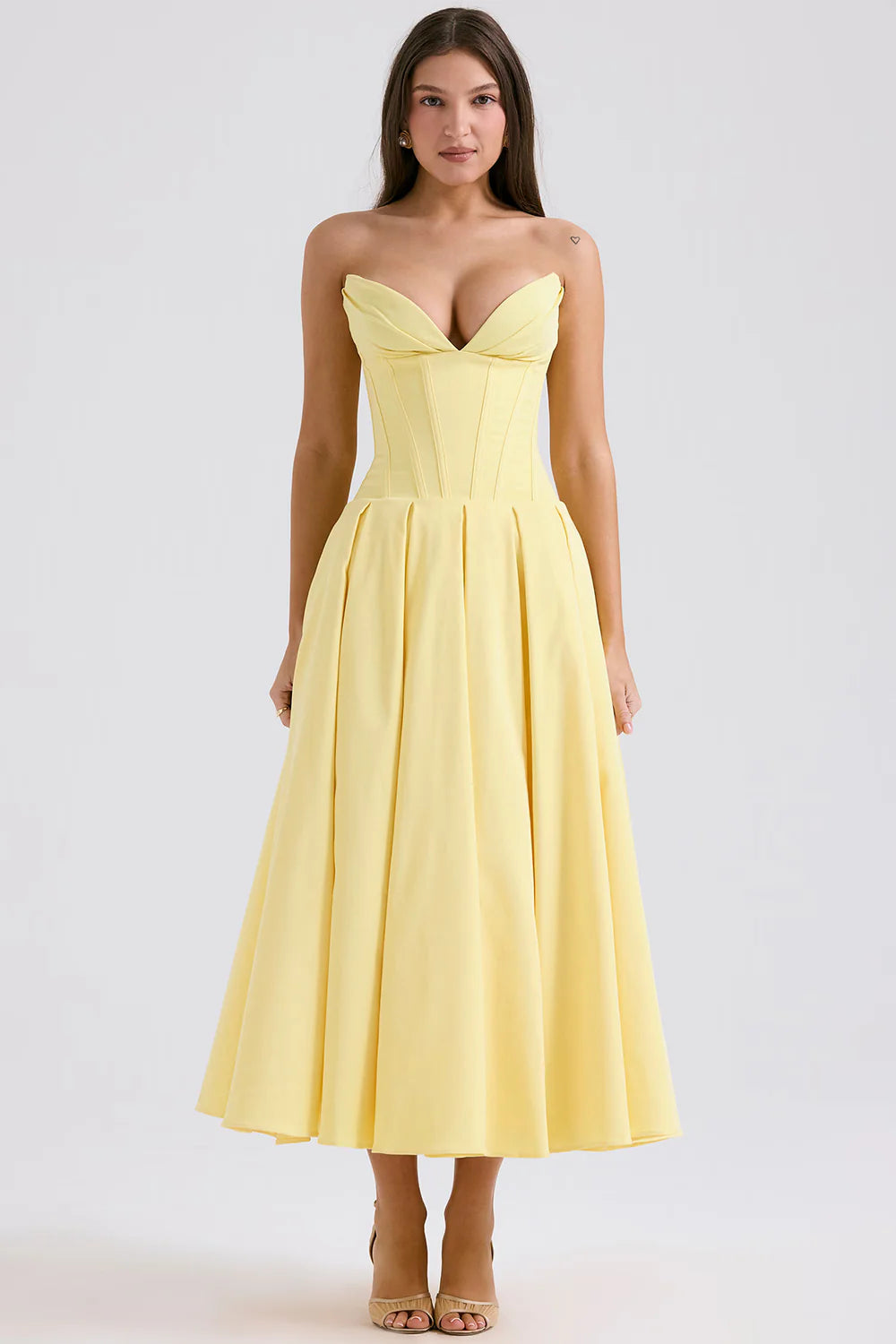 Vestido Midi Amarelo Trezzano