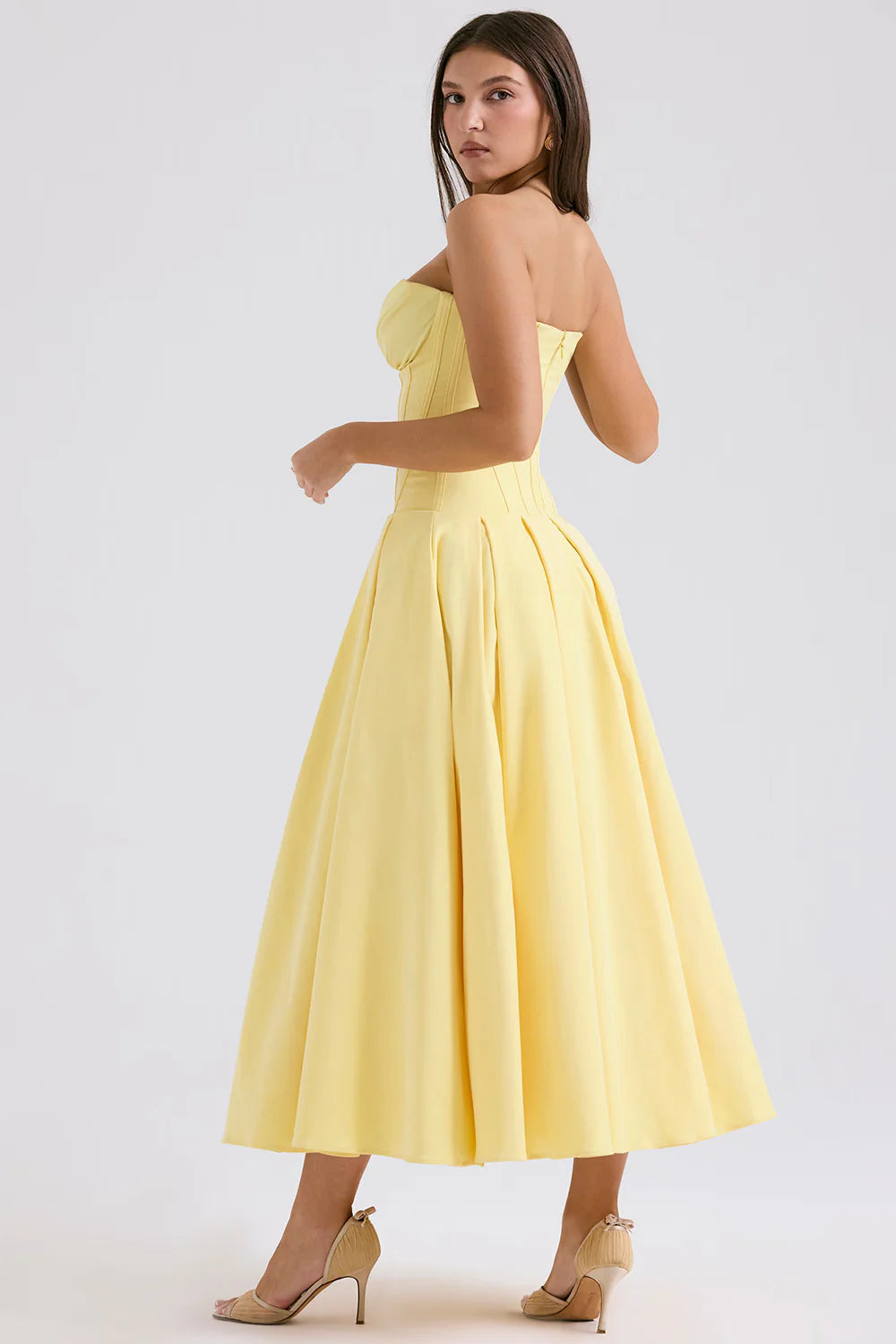 Vestido Midi Amarelo Trezzano
