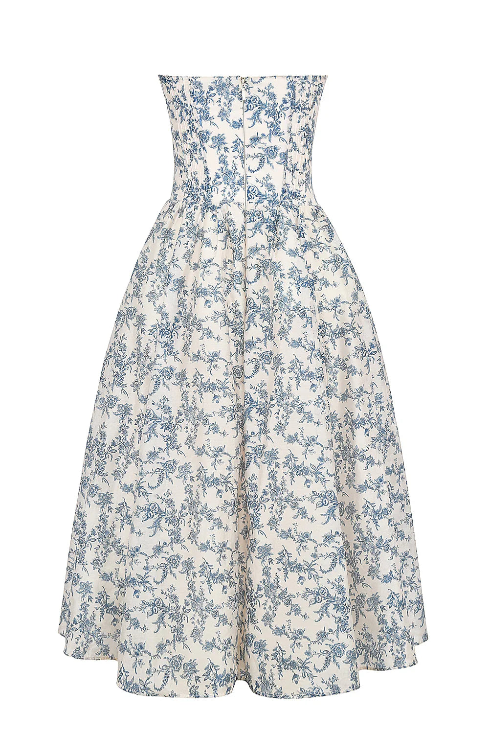 Vestido Midi Floral Azul Corniglia