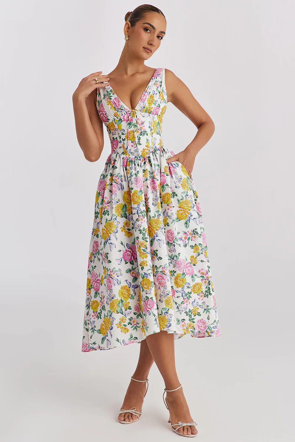 Vestido Midi Floral Naviglio