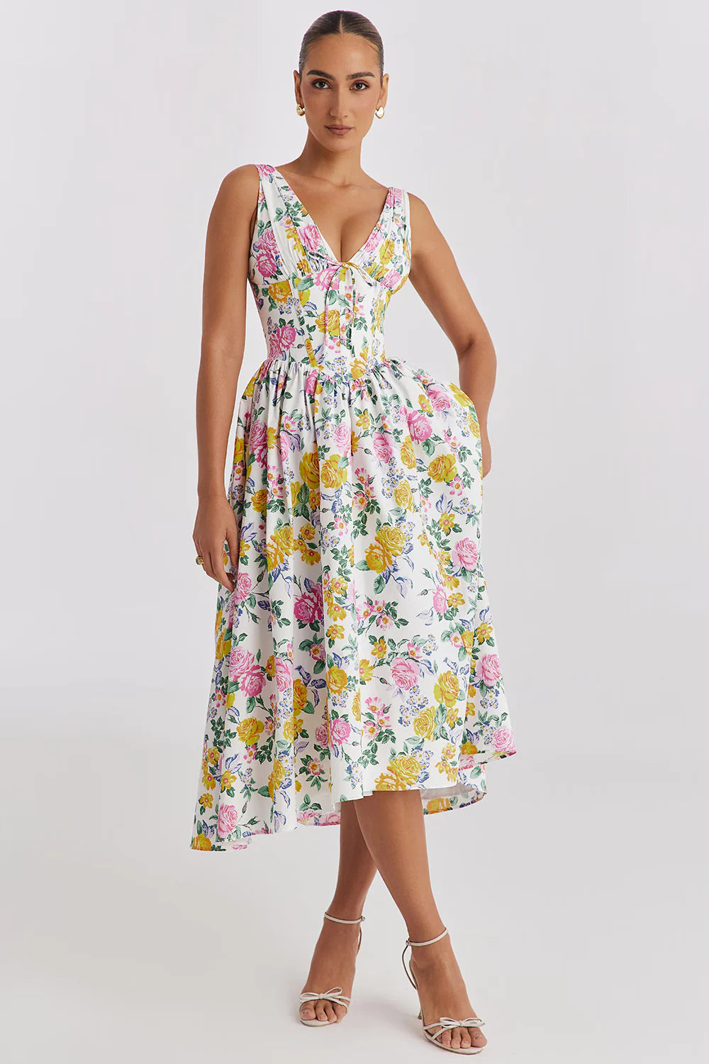 Vestido Midi Floral Naviglio