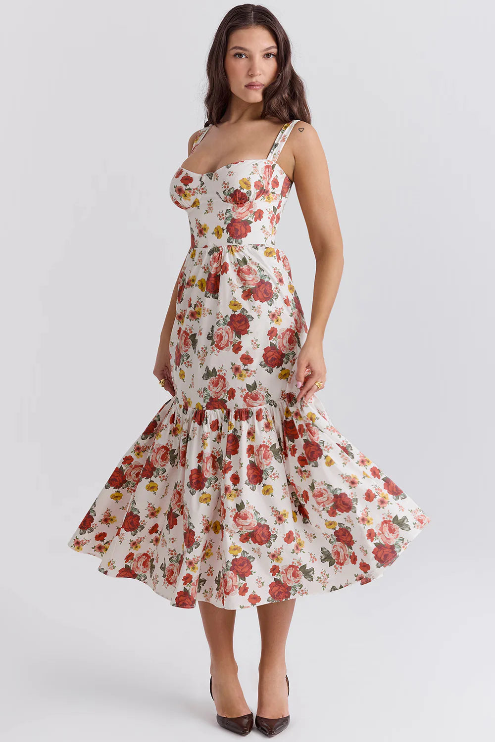 Vestido Midi Floral Mugnano