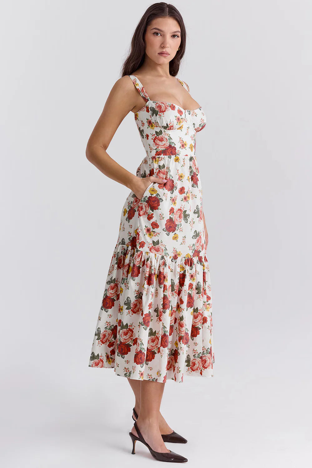 Vestido Midi Floral Mugnano