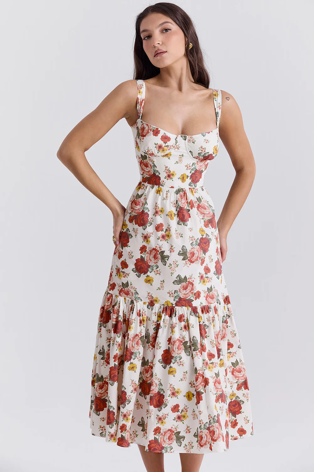 Vestido Midi Floral Mugnano