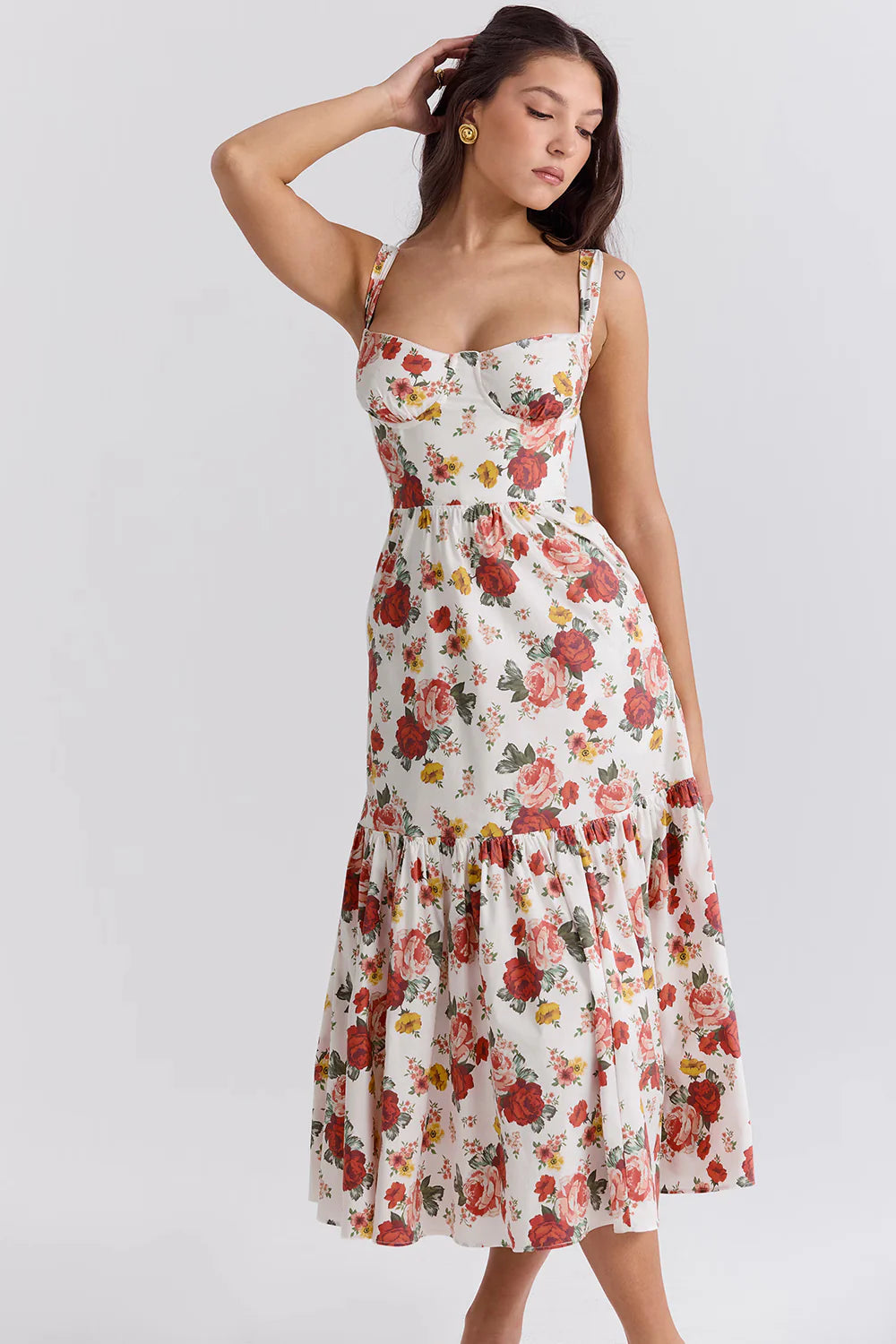 Vestido Midi Floral Mugnano