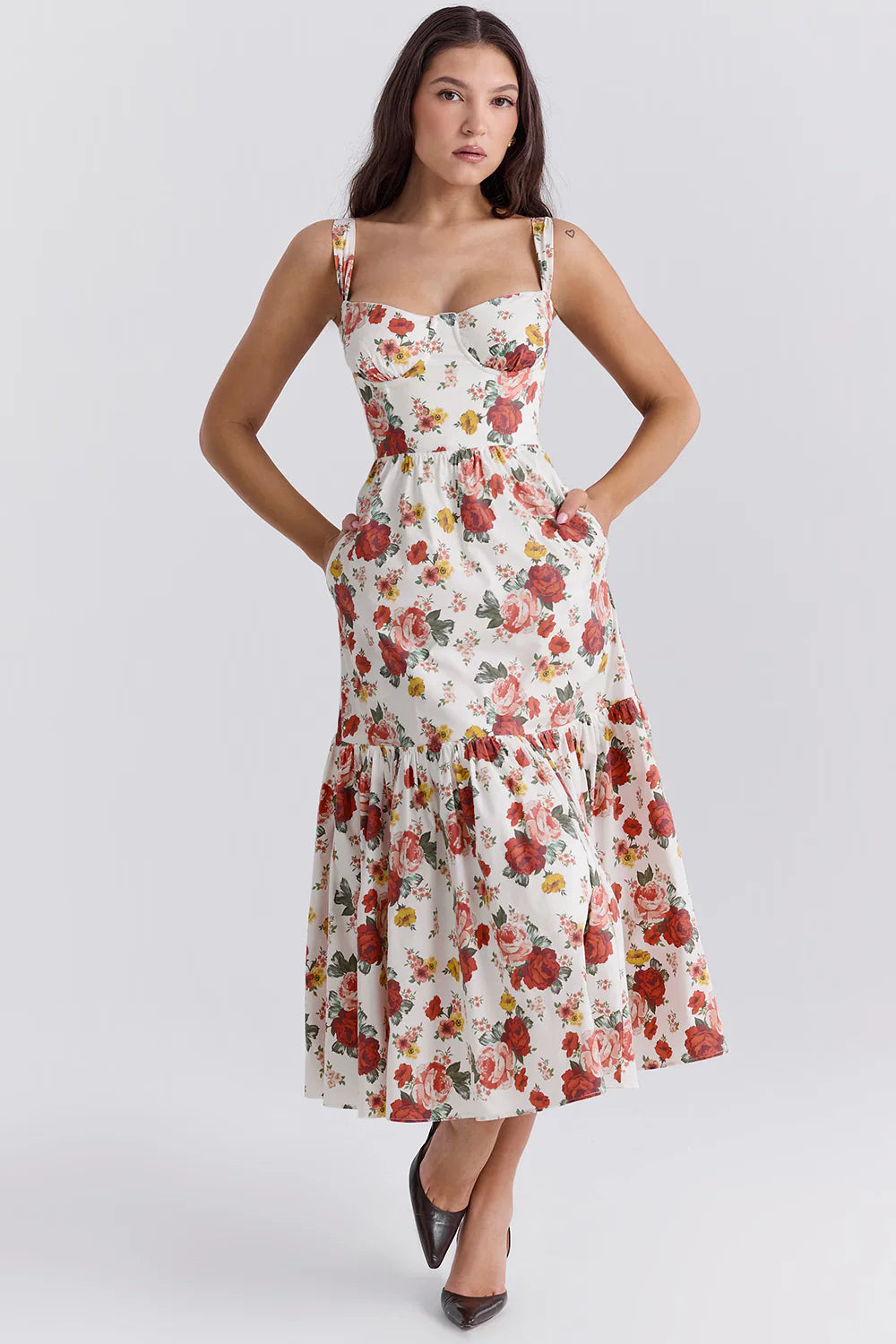 Vestido Midi Floral Mugnano
