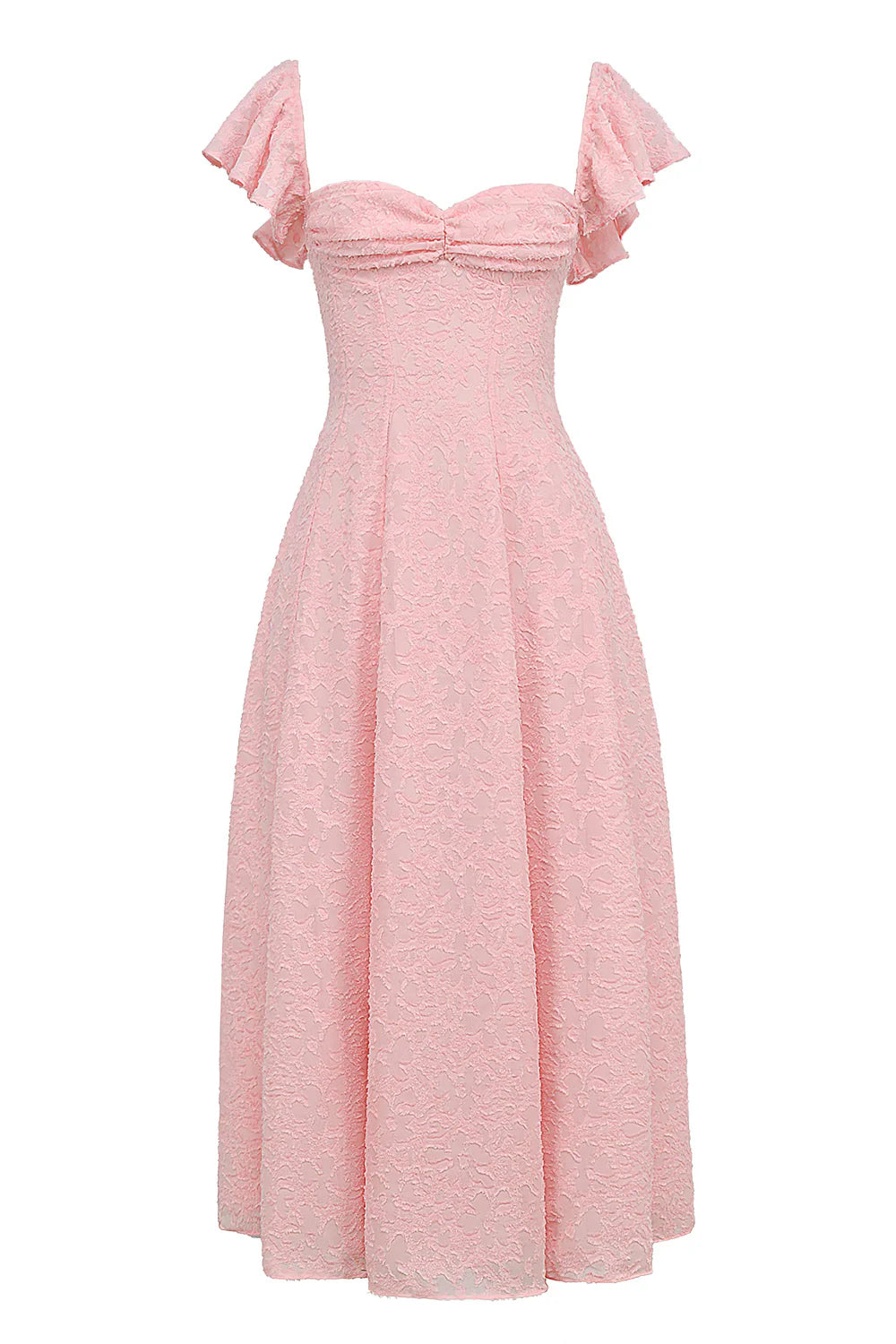 Vestido Midi Floral Rosa Veneto