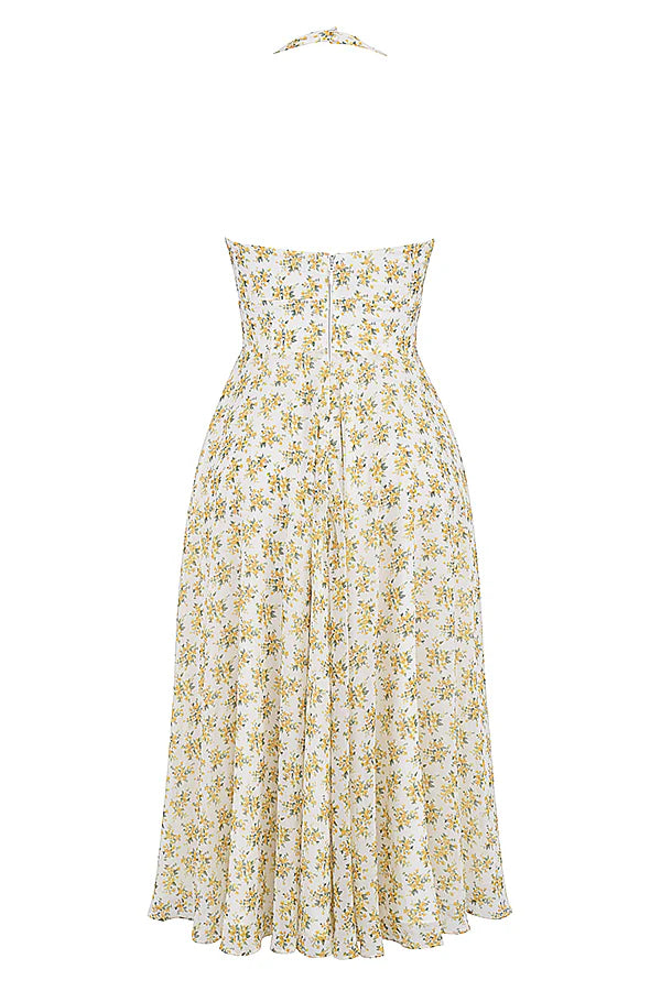 Vestido Midi Modelador Com Alça Vintage Modelo Asti