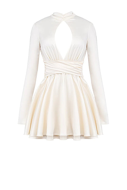 Vestido Curto Branco Aberto Nas Costas Modelo Syracuse