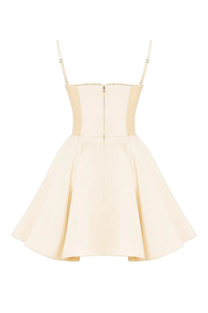 Vestido Curto Creme Vintage Modelador Modelo Rieti