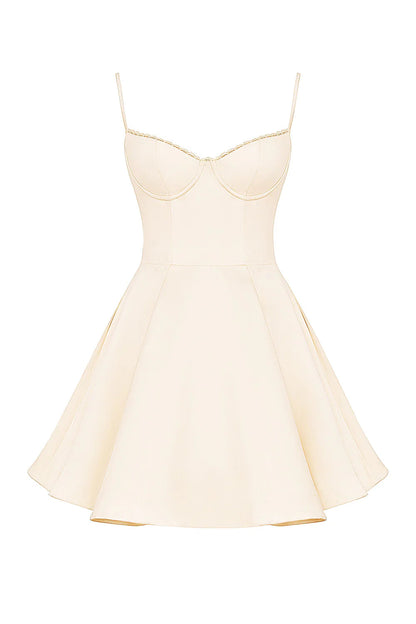 Vestido Curto Creme Vintage Modelador Modelo Rieti
