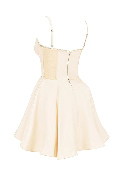 Vestido Curto Creme Vintage Modelador Modelo Rieti