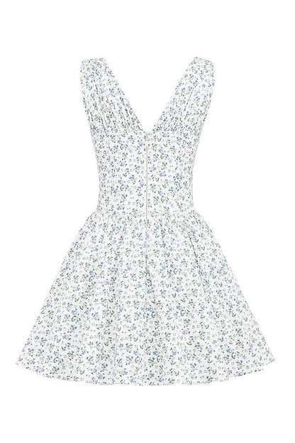 Vestido Curto Modelador Algodão Floral Modelo Castiglione