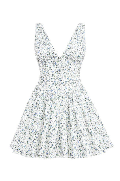 Vestido Curto Modelador Algodão Floral Modelo Castiglione