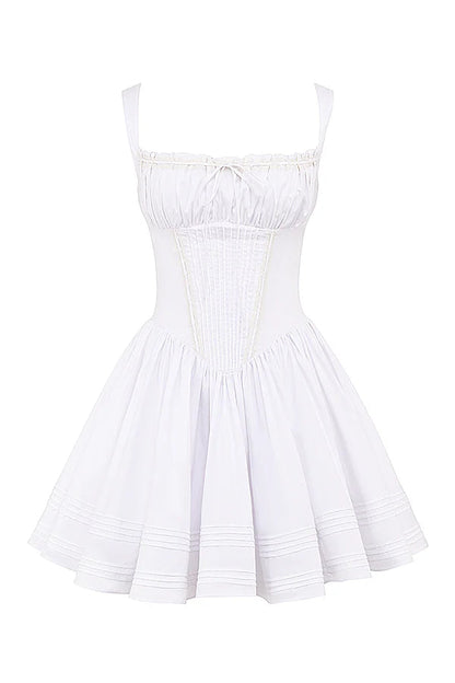 Vestido Curto Modelador de Algodão Branco Modelo Andria