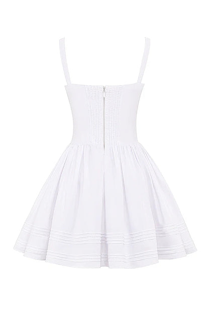 Vestido Curto Modelador de Algodão Branco Modelo Andria