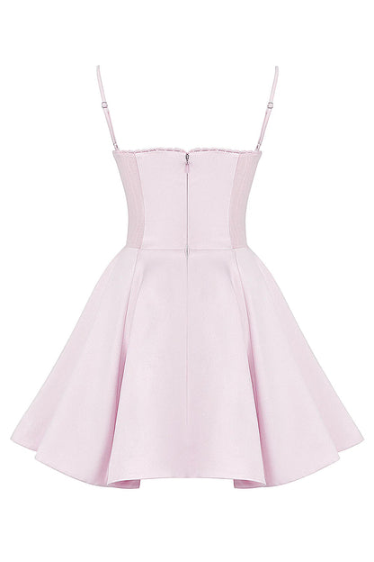 Vestido Curto Rosa Liso Modelador Modelo Anagni