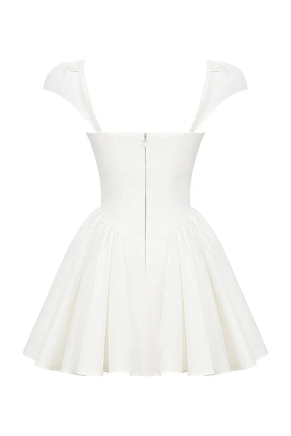 Vestido Curto de Algodão Branco Modelo Riomaggiore