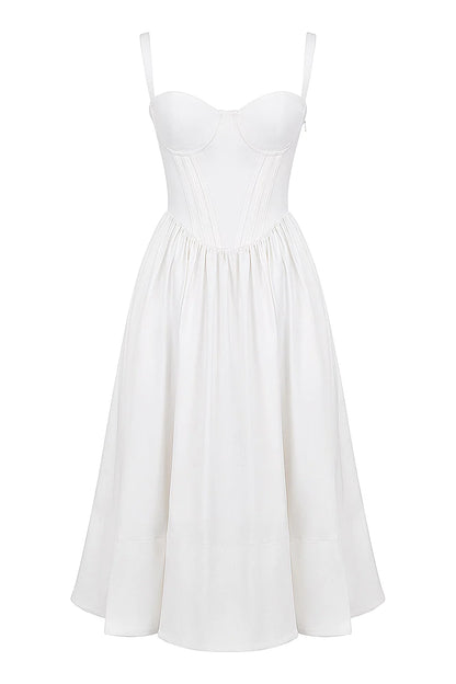 Vestido Midi Branco Modelador de Myocell Modelo Civitta