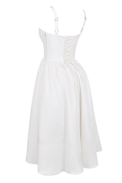 Vestido Midi Branco Modelador de Myocell Modelo Civitta
